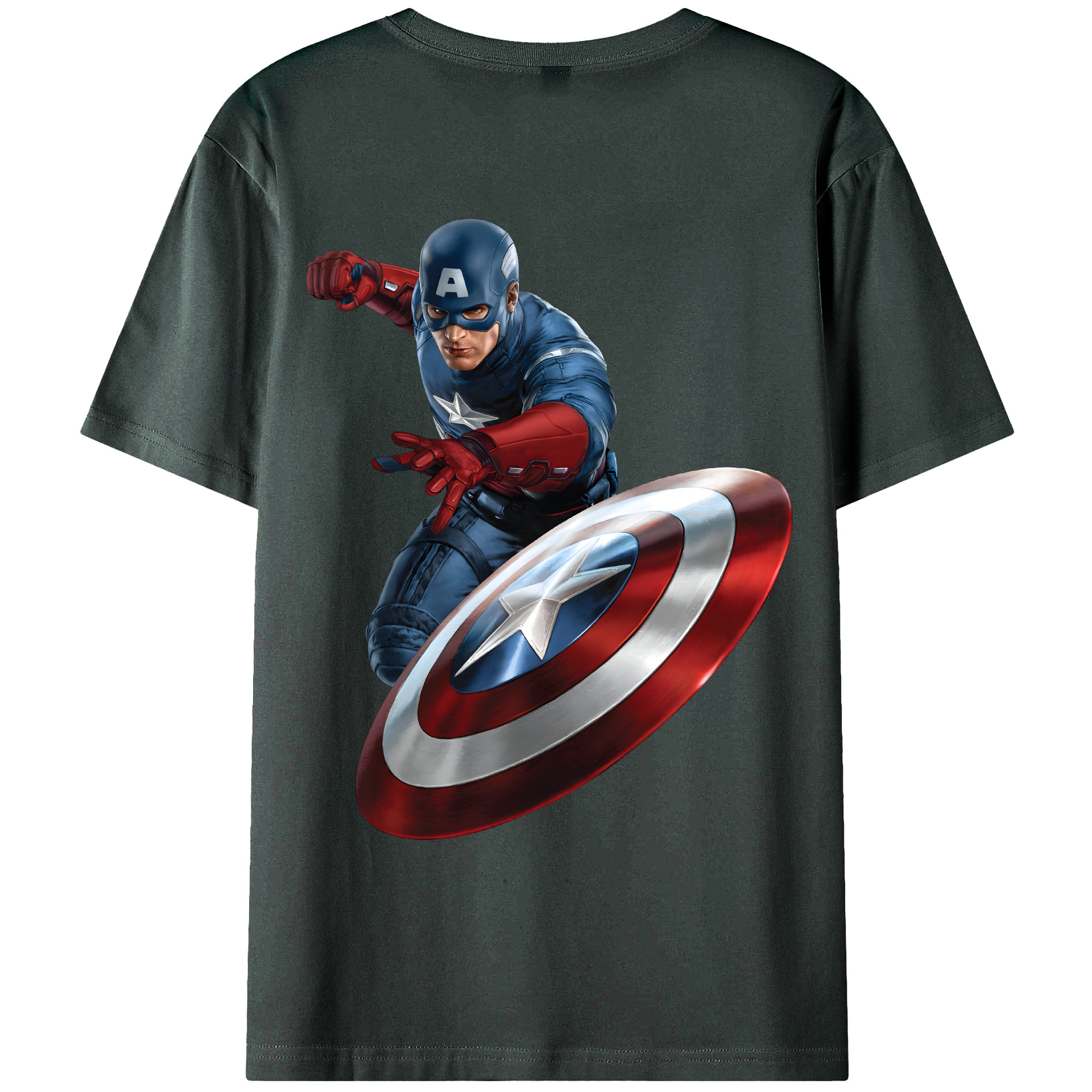 （画像用） アベンジャーズ The Avengers 綿100％ メンズ半袖Tシャツ（バックプリント） 通気性